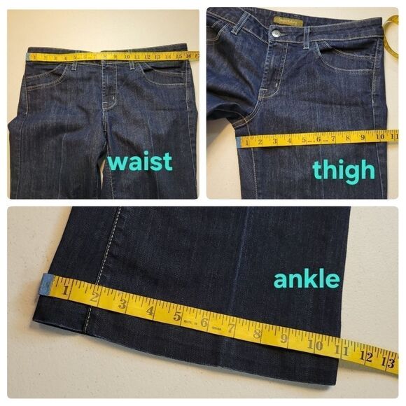 David Kahn Flared Denim Blue Jeans Dark Wash Women's Size 28 - Picture 13 of 13